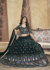 Decorative Lehenga Choli in Green Colour
